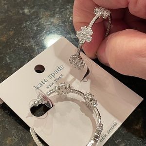 NWT Kate Spade Gleaming Gardenia Flower Hoop Earrings